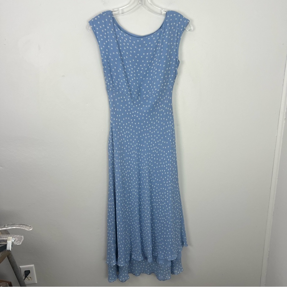 Chadwicks Vintage 100% Silk Polka Dot Midi Dress Petite - Picture 5 of 7
